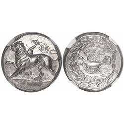 Sikyonia, Sikyon, AR stater, ca. 400-323 BC, encapsulated NGC Ch AU, strike 5/5, surface 4/5, fine s