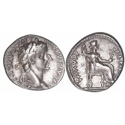 Roman Empire, AR denarius, Tiberius, 14-37 AD, "tribute penny," Lugdunum mint.