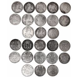 Lot of 13 Potosi, Bolivia, bust 8 reales, Charles III, dates as follows: 1774JR, 1777PR, 1778PR, 177