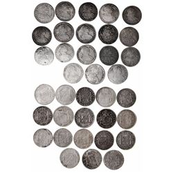 Lot of 18 Potosi, Bolivia, bust 8 reales, Charles IV, dates as follows: 1791PR, 1792PR, 1793PR, 1794