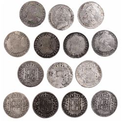 Lot of 7 Potosi, Bolivia, bust 4 reales, Charles III, dates as follows: 1773JR, 1774JR, 1775JR, 1776