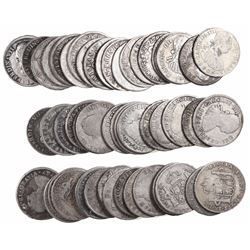 Large lot of 51 Potosi, Bolivia, bust 2 reales, Charles III through Ferdinand VII, various dates.