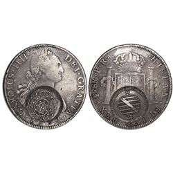 Brazil (Minas Gerais), 960 reis, Joao Prince Regent, crowned-arms counterstamp (1808-10) on a Potosi