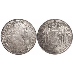 Santiago, Chile, bust 8 reales, Charles IV, 1794DA.