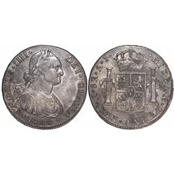 Santiago, Chile, bust 8 reales, Charles IV, 1800AJ.