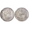 Image 1 : Medellin, Colombia, 5 decimos, 1886, fineness 0.500, "long Liberty head" type with five-point stars,