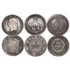 Image 1 : Lot of 3 Colombian 1 decimos, various mints and dates: Popayan 1863; Bogota 1866 (fineness 0.900) an