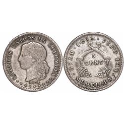 Medellin, Colombia, 5 centavos, 1874, fineness 0.835.