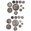 Image 1 : Lot of 11 Guatemala bust-type silver coins: 8R 1821M; 2R 1772P and 1789M (transitional IV/III); 1R 1