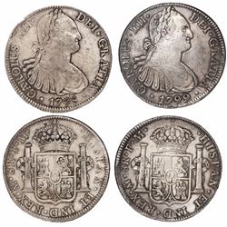 Lot of 2 Mexico City, Mexico, bust 8 reales, Charles IV, 1798FM and 1799FM.