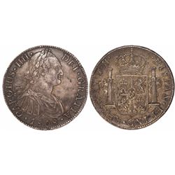 Mexico City, Mexico, bust 8 reales, Charles IV, 1808TH.