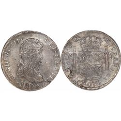 Durango, Mexico, bust 8 reales, Ferdinand VII, 1822CG.