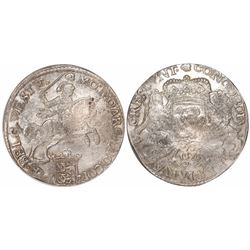 West Friesland, Netherlands,  rider  ducatoon, 1676, encapsulated NGC MS 63, finest known in NGC cen