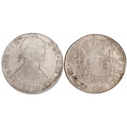 Lima, Peru, bust 8 reales, Ferdinand VII transitional ("imaginary bust"), 1810JP.