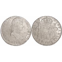 Lima, Peru, bust 8 reales, Ferdinand VII, 1812JP.