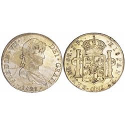 Lima, Peru, bust 8 reales, Ferdinand VII, 1821JP.
