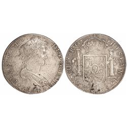 Cuzco, Peru, bust 8 reales, Ferdinand VII, 1824G.