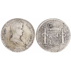 Cuzco, Peru, bust 8 reales, Ferdinand VII, 1824T.