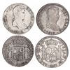 Image 1 : Lot of 2 Lima, Peru, bust 4 reales, Ferdinand VII: 1812JP and 1819JP.