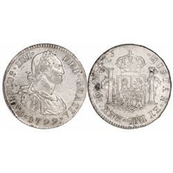 Lima, Peru, bust 2 reales, Charles IV, 1799IJ.
