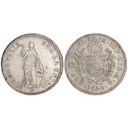 Lima, Peru, 1 real, 1850MB, normal PERUANA.