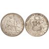 Image 1 : Lima, Peru, 1 sol, 1880YJ, no letters on ribbon, three berries.