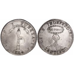 Philippines (under Spain), 8 reales, Isabel II, crowned "Y.II." countermark (1834-37) on a Santiago,