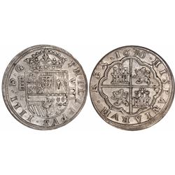 Segovia, Spain, milled 8 reales, Philip IV, 1630P.