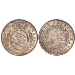 Bern, Switzerland, 5 batzen, 1810, encapsulated PCGS MS64 (old green tag).