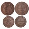Image 1 : Lot of 2 Venezuelan copper 1 centavos, 1852 and 1862.