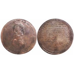 Potosi, Bolivia, large bronze medal, Ferdinand VII, 1811, Goyeneche, encapsulated NGC AU 58 BN.