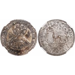 Potosi, Bolivia, silver 2R-sized proclamation medal, 1825, liberation of Colombia and Peru, encapsul