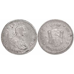 Guatemala (under Mexico), 1R-sized silver proclamation medal, Ferdinand VII, 1808, with GUAT in lege
