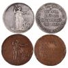 Image 1 : Lot of 2 Lima, Peru, large Constitution proclamation medals, 1839, one in silver and one in copper.