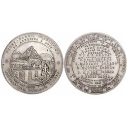 Lima, Peru, large silver medal, 1870, Transandine Railroad (Arequipa to Puno).