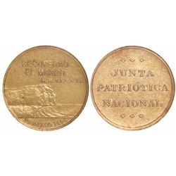 Peru, gold medal, 1925, Tacna-Arica dispute, plain edge, encapsulated NGC Almost Uncirculated (old h