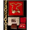 Image 1 : Complete gold "wedding" chain, uncleaned with shells attached, 74 links, 291.13 grams total, housed