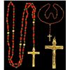 Gold and red-coral rosary, complete and intact.