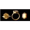Image 1 : Gold ring with quartz stone (hexagonal cut).
