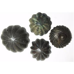 Lot of 4 bronze door ornaments.