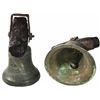 Image 1 : French bronze ship's watch bell, 1700s, with original wood/iron yoke and hardware.