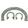 Image 1 : Lot of 3 (1 large, 2 small) African slave trade copper "manillas," 1700s-1800s.