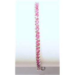 STERLING  SILVER RUBY (7.54CT) BRACELET(9.39G)