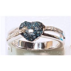 STERLING SILVER DIAMOND (0.31CT )RING  (4.56G)