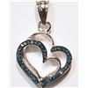 Image 1 : STERLING SILVER  DIAMOND HEART SHAPED PENDANT