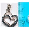 Image 2 : STERLING SILVER  DIAMOND HEART SHAPED PENDANT