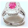 Image 1 : STERLING SILVER RUBY & DIAMOND RING