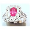 Image 2 : STERLING SILVER RUBY & DIAMOND RING
