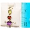 Image 2 : 10KT GOLD PERIDOT ,GARNET,AMETHYST (1.80CT)