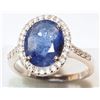 Image 1 : STERLING SILVER SAPPHIRE (6.00CT) RING (3.06G)
